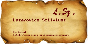 Lazarovics Szilviusz névjegykártya